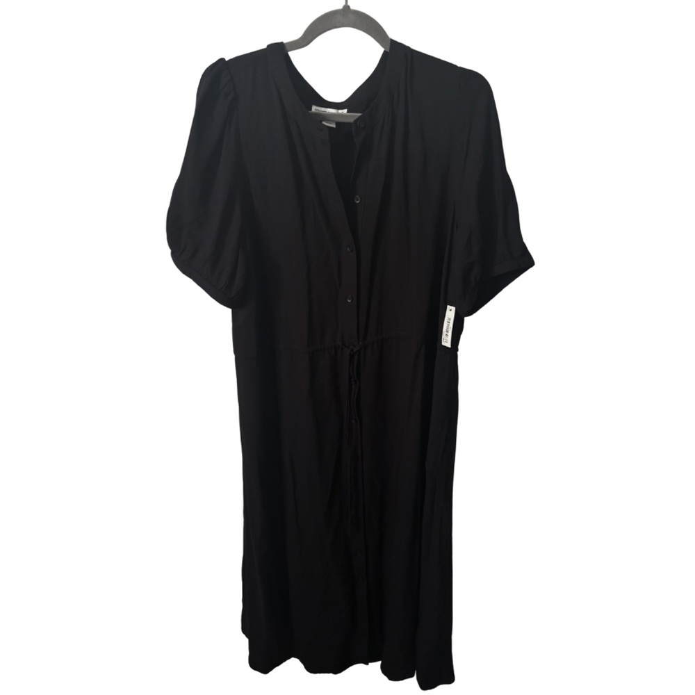 NWT | Amazon Essentials | Black Button-Front Midi Dress | Size XL